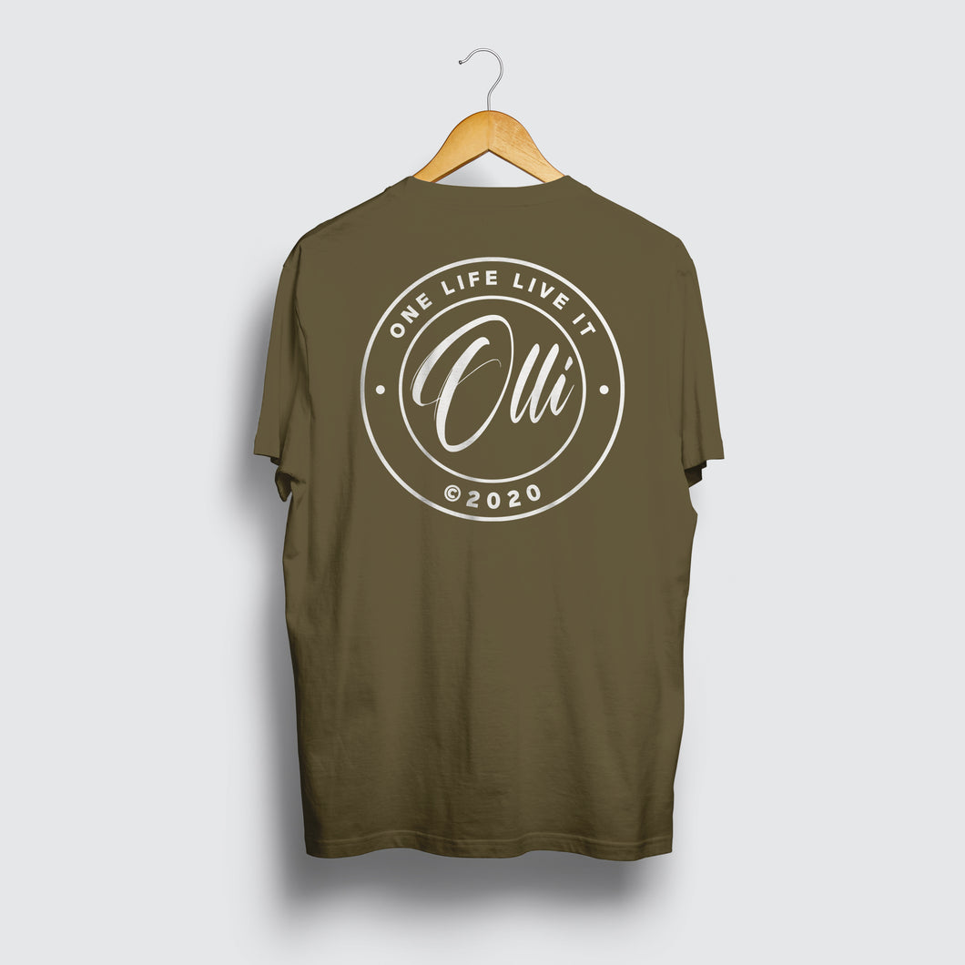 One Life Live It - Organic Round Neck T-Shirt - Khaki