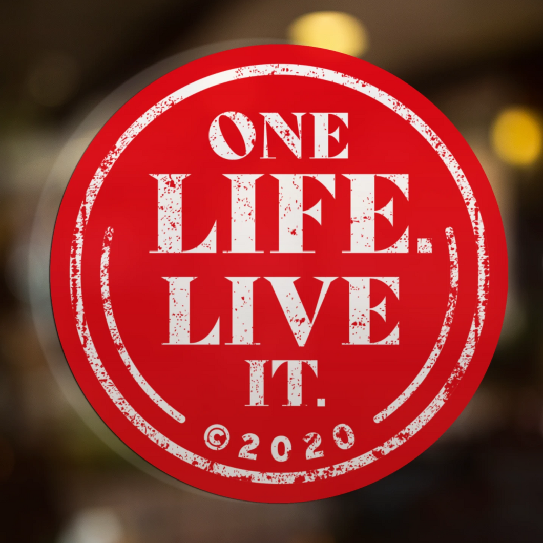 One Life Live It - Weather-Worn Roundel - Static Window Cling